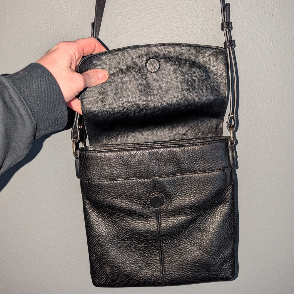 DKNY Black Pebble Leather Crossbody Bag - Picture 4 of 7